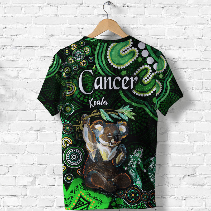 Australian Astrology T Shirt Cancer Koala Zodiac Aboriginal Vibes - Green - Vibe Hoodie Shop