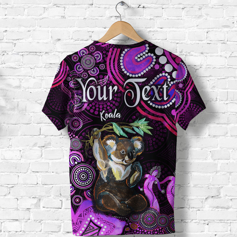 (Custom Personalised) Australian Astrology T Shirt Cancer Koala Zodiac Aboriginal Vibes - Pink - Vibe Hoodie Shop