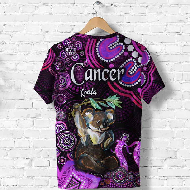Australian Astrology T Shirt Cancer Koala Zodiac Aboriginal Vibes - Pink - Vibe Hoodie Shop