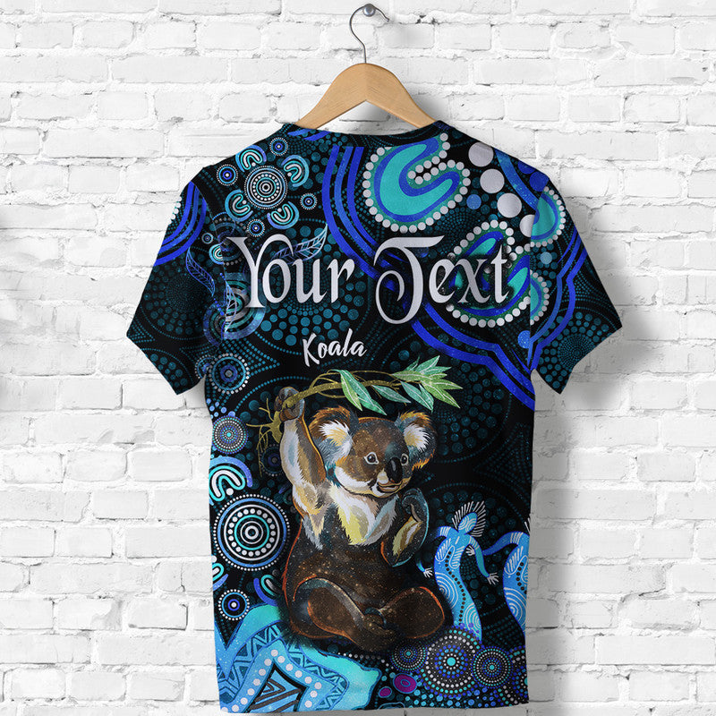 (Custom Personalised) Australian Astrology T Shirt Cancer Koala Zodiac Aboriginal Vibes - Blue - Vibe Hoodie Shop