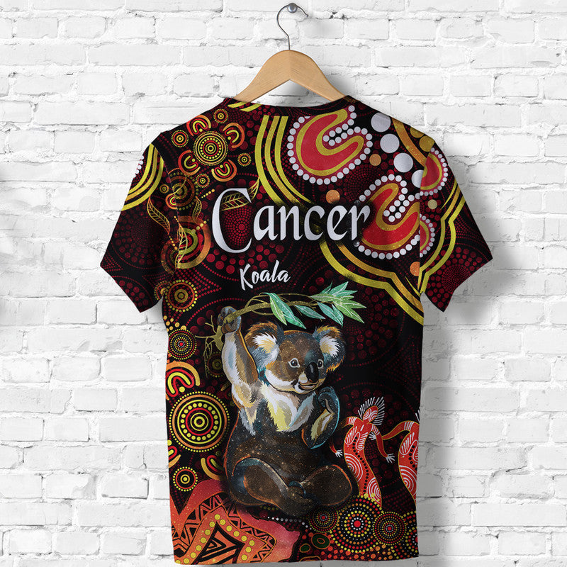 Australian Astrology T Shirt Cancer Koala Zodiac Aboriginal Vibes - Red - Vibe Hoodie Shop