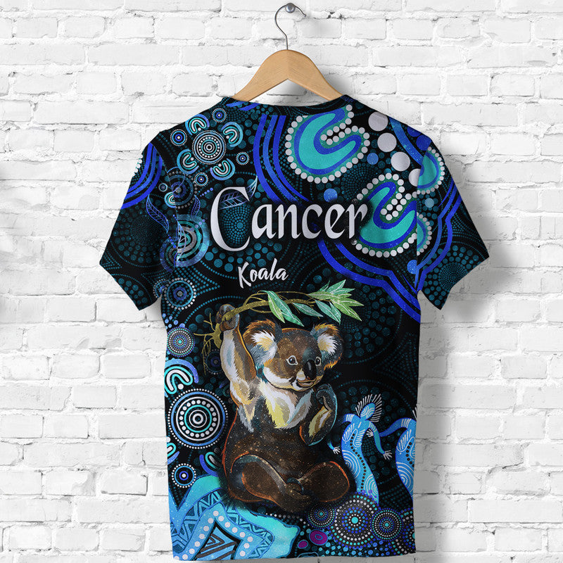 Australian Astrology T Shirt Cancer Koala Zodiac Aboriginal Vibes - Blue - Vibe Hoodie Shop
