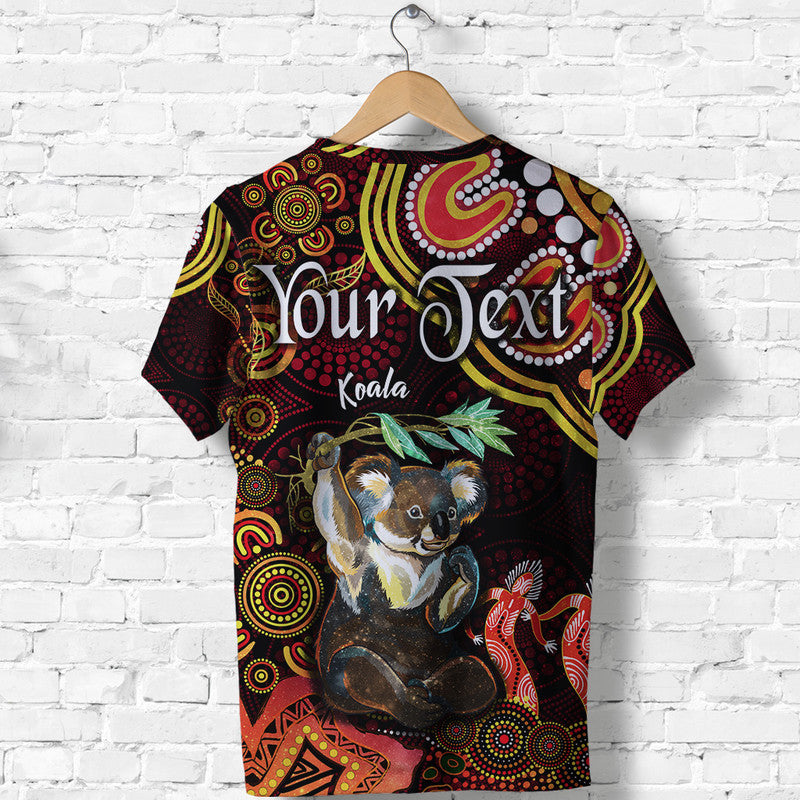 (Custom Personalised) Australian Astrology T Shirt Cancer Koala Zodiac Aboriginal Vibes - Red - Vibe Hoodie Shop
