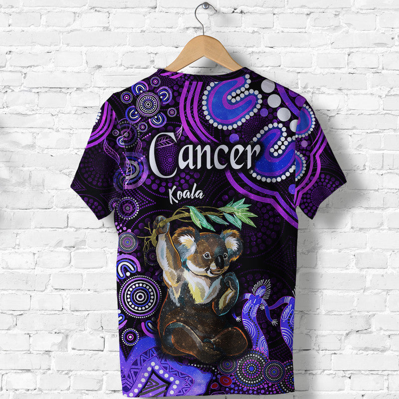 Australian Astrology T Shirt Cancer Koala Zodiac Aboriginal Vibes - Purple - Vibe Hoodie Shop