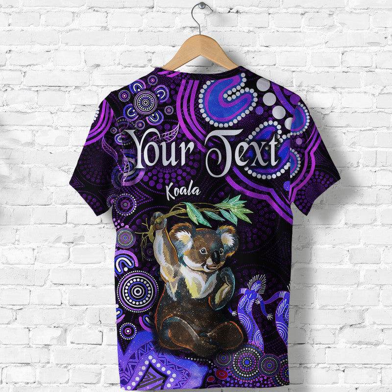 (Custom Personalised) Australian Astrology T Shirt Cancer Koala Zodiac Aboriginal Vibes - Purple - Vibe Hoodie Shop
