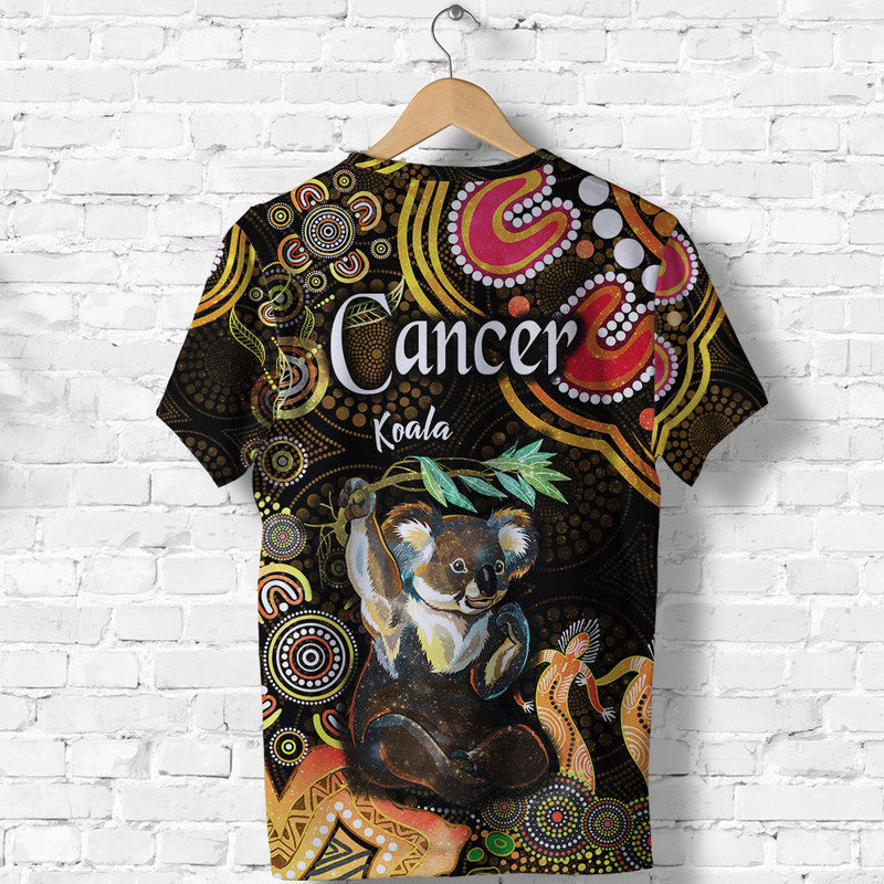 Australian Astrology T Shirt Cancer Koala Zodiac Aboriginal Vibes - Gold - Vibe Hoodie Shop