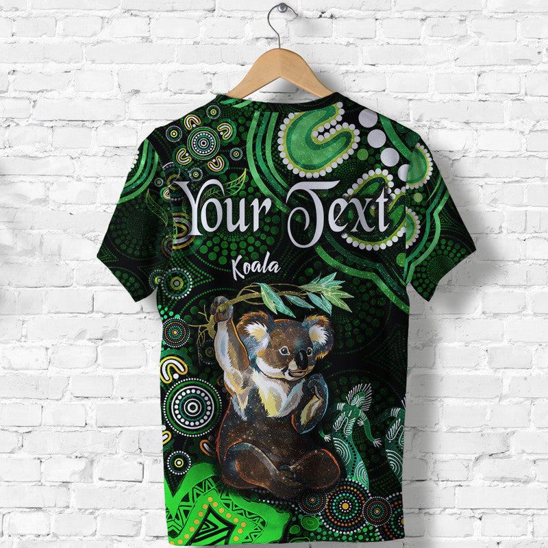 (Custom Personalised) Australian Astrology T Shirt Cancer Koala Zodiac Aboriginal Vibes - Green - Vibe Hoodie Shop