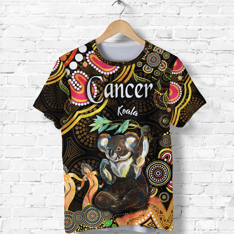 Australian Astrology T Shirt Cancer Koala Zodiac Aboriginal Vibes - Gold - Vibe Hoodie Shop