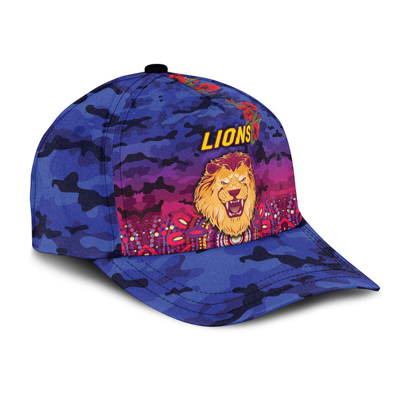 (Custom Personalised) Brisbane Lions ANZAC AFL Classic Cap Indigenous Vibes - Vibe Hoodie Shop