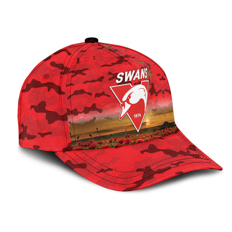 (Custom Personalised) Sydney Swans ANZAC AFL Classic Cap Poppy Vibes - Vibe Hoodie Shop