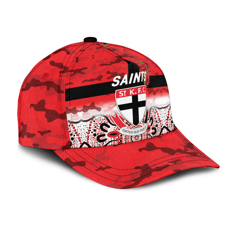 (Custom Personalised) St Kilda Saints ANZAC AFL Classic Cap Indigenous Vibes - Vibe Hoodie Shop