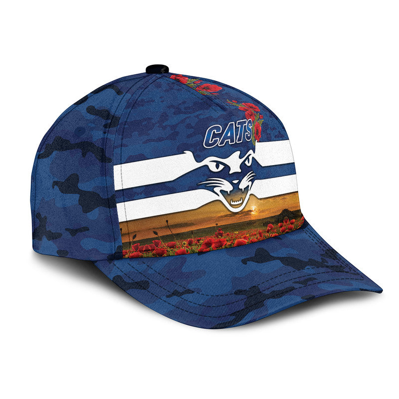 Geelong Cats ANZAC AFL Classic Cap Poppy Vibes - Vibe Hoodie Shop