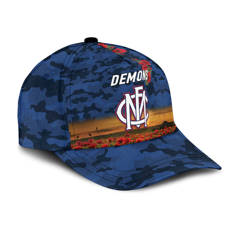 Melbourne Demons ANZAC AFL Classic Cap Poppy Vibes - Vibe Hoodie Shop