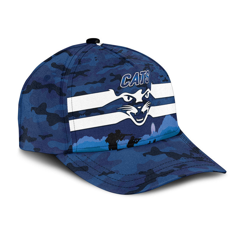 (Custom Personalised) Geelong Cats ANZAC AFL Classic Cap Simple Style - Vibe Hoodie Shop