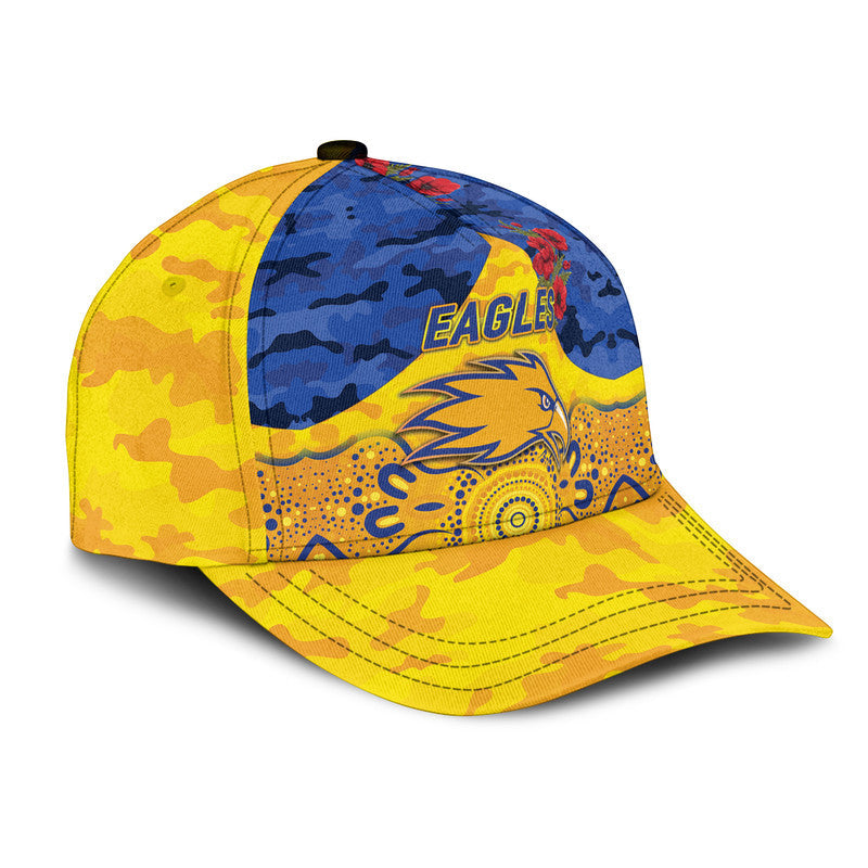 (Custom Personalised) West Coast Eagles ANZAC AFL Classic Cap Indigenous Vibes - Gold - Vibe Hoodie Shop