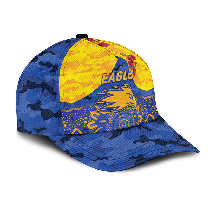 (Custom Personalised) West Coast Eagles ANZAC AFL Classic Cap Indigenous Vibes - Royal Blue - Vibe Hoodie Shop