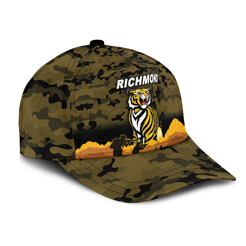 (Custom Personalised) Richmond Tigers ANZAC AFL Classic Cap Simple Style - Black - Vibe Hoodie Shop