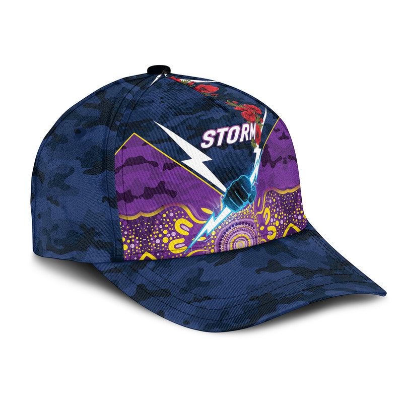 (Custom Personalised) Melbourne Storm ANZAC 2022 NRL Classic Cap Indigenous Vibes - Vibe Hoodie Shop