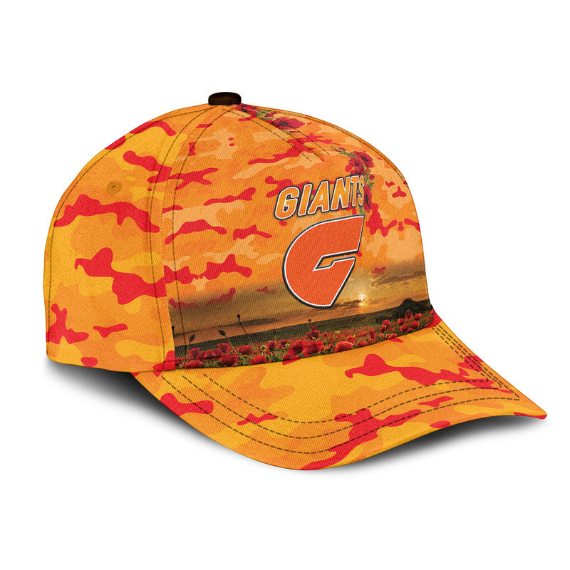 (Custom Personalised) Greater Western Sydney Giants ANZAC AFL Classic Cap Poppy Vibes - Vibe Hoodie Shop