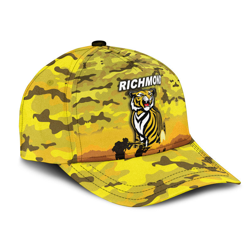 (Custom Personalised) Richmond Tigers ANZAC AFL Classic Cap Simple Style - Yellow - Vibe Hoodie Shop