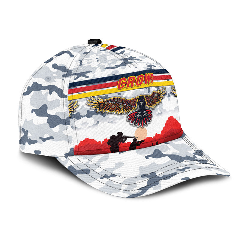 Adelaide Crows ANZAC AFL Classic Cap Simple Style - White - Vibe Hoodie Shop