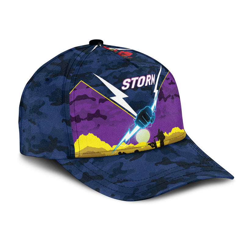 (Custom Personalised) Melbourne Storm ANZAC 2022 NRL Classic Cap Simple Style - Vibe Hoodie Shop