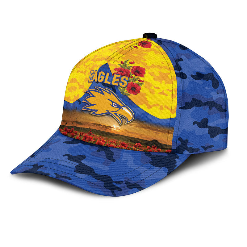 West Coast Eagles ANZAC AFL Classic Cap Poppy Vibes - Royal Blue - Vibe Hoodie Shop