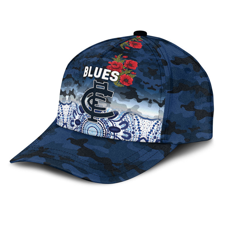 (Custom Personalised) Carlton Blues ANZAC AFL Classic Cap Indigenous Vibes - Vibe Hoodie Shop