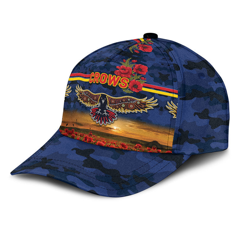 Adelaide Crows ANZAC AFL Classic Cap Poppy Vibes - Navy Blue - Vibe Hoodie Shop