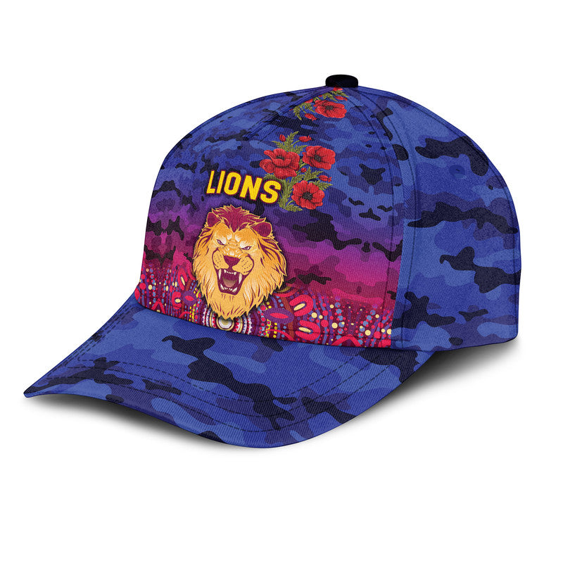 (Custom Personalised) Brisbane Lions ANZAC AFL Classic Cap Indigenous Vibes - Vibe Hoodie Shop