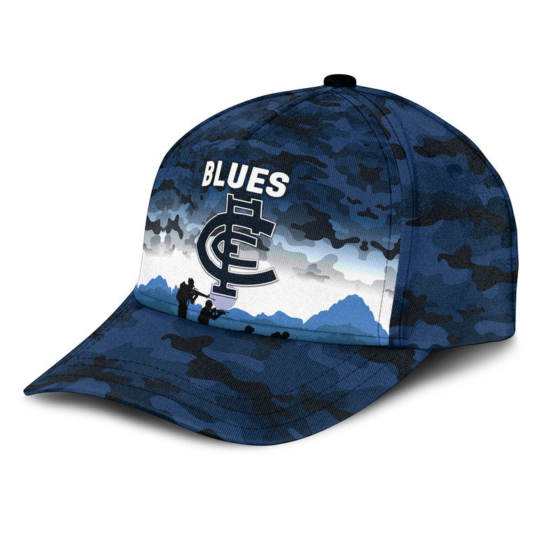 (Custom Personalised) Carlton Blues ANZAC AFL Classic Cap Simple Style - Vibe Hoodie Shop