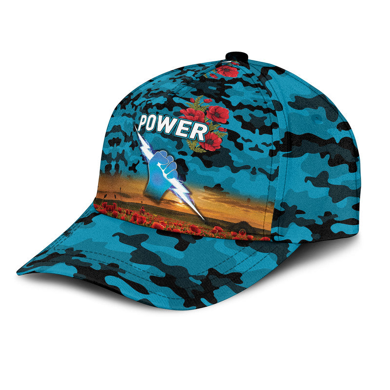 Port Adelaide Power ANZAC AFL Classic Cap Poppy Vibes - Vibe Hoodie Shop