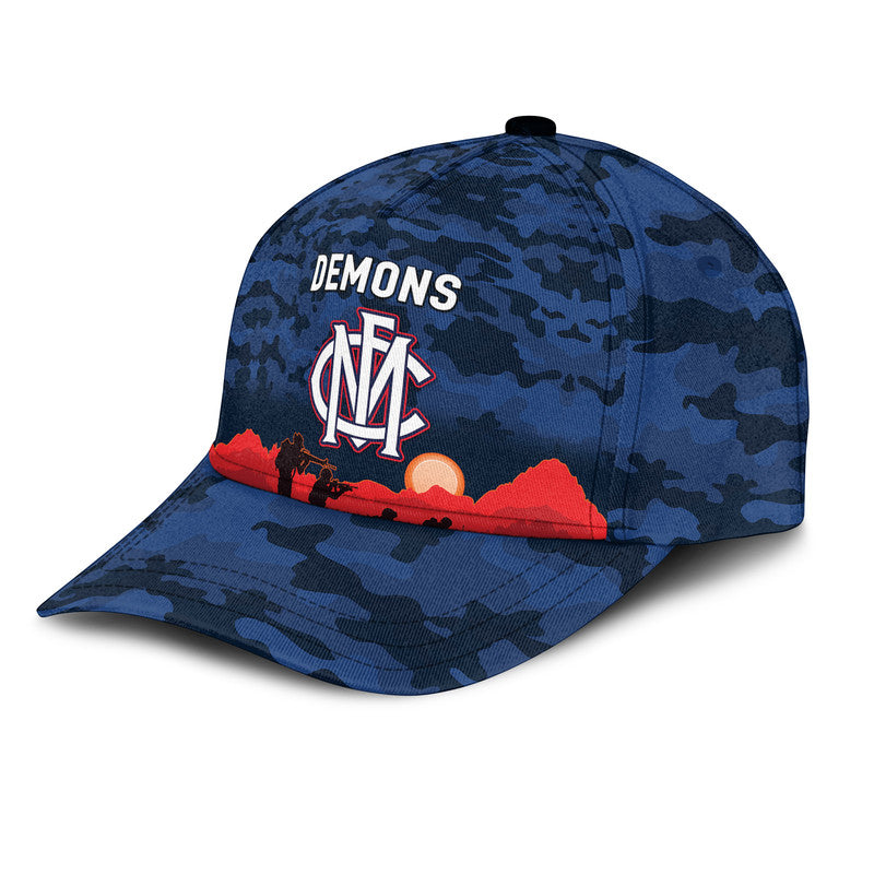 (Custom Personalised) Melbourne Demons ANZAC AFL Classic Cap Simple Style - Vibe Hoodie Shop