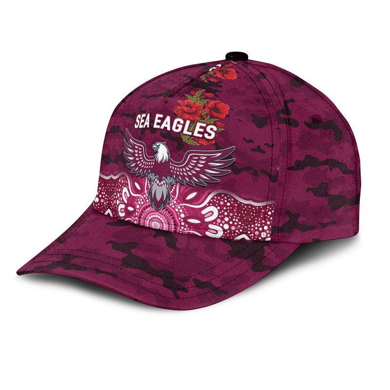 (Custom Personalised) Manly Warringah Sea Eagles ANZAC 2022 NRL Classic Cap Indigenous Vibes - Vibe Hoodie Shop