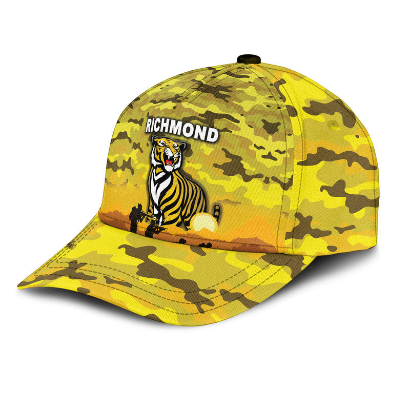 (Custom Personalised) Richmond Tigers ANZAC AFL Classic Cap Simple Style - Yellow - Vibe Hoodie Shop