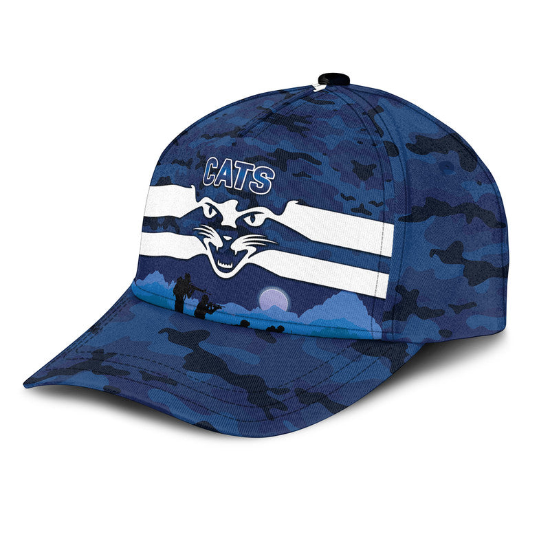 (Custom Personalised) Geelong Cats ANZAC AFL Classic Cap Simple Style - Vibe Hoodie Shop