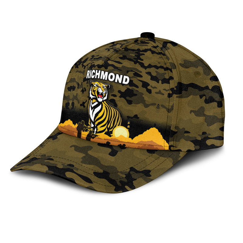 Richmond Tigers ANZAC AFL Classic Cap Simple Style - Black - Vibe Hoodie Shop