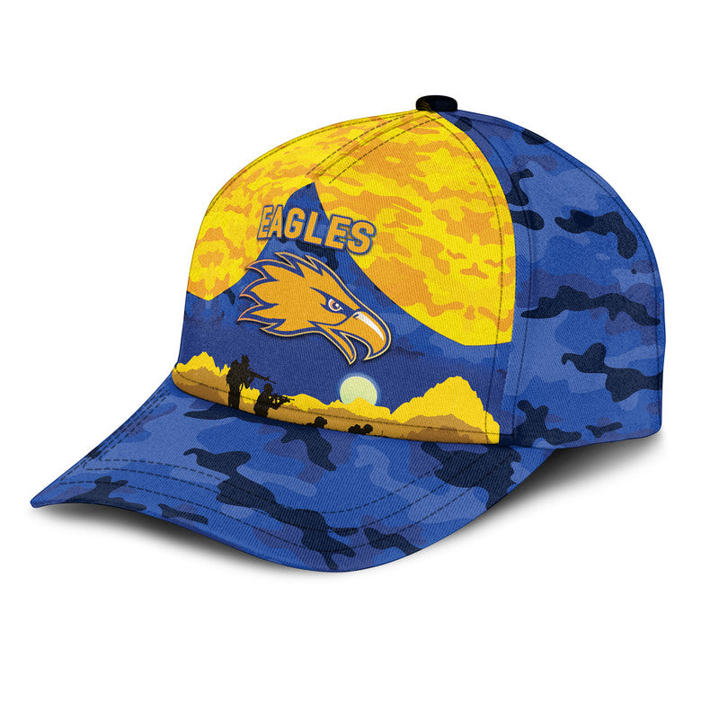 West Coast Eagles ANZAC AFL Classic Cap Simple Style - Royal Blue - Vibe Hoodie Shop