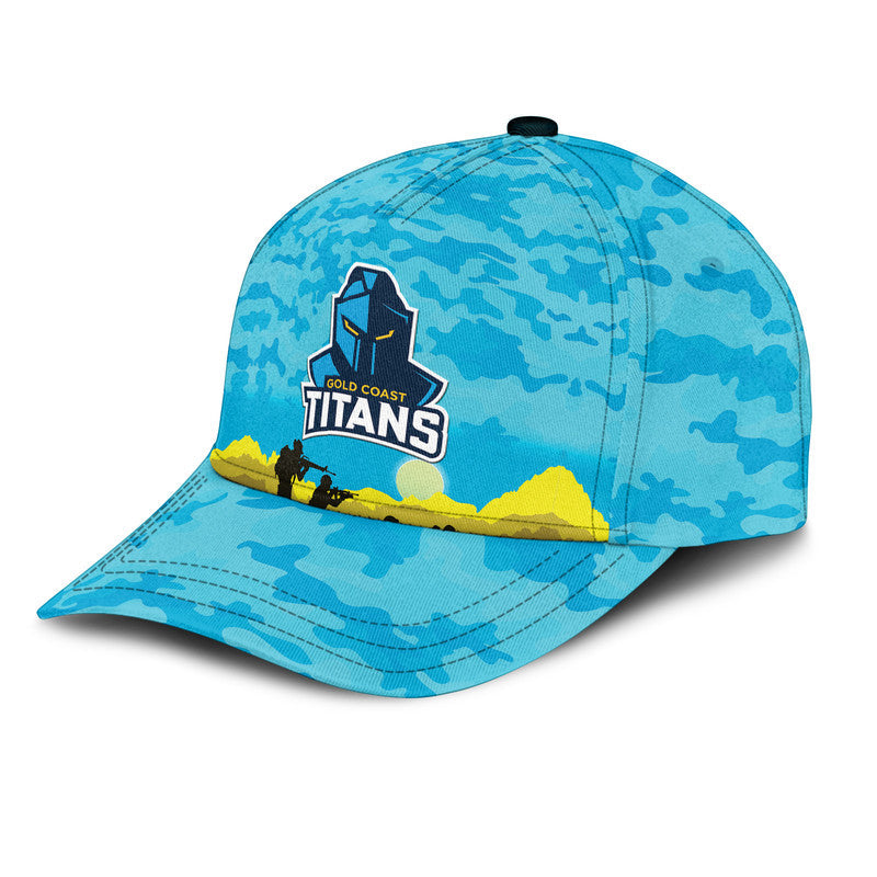 (Custom Personalised) Gold Coast Titans ANZAC 2022 NRL Classic Cap Simple Style - Vibe Hoodie Shop