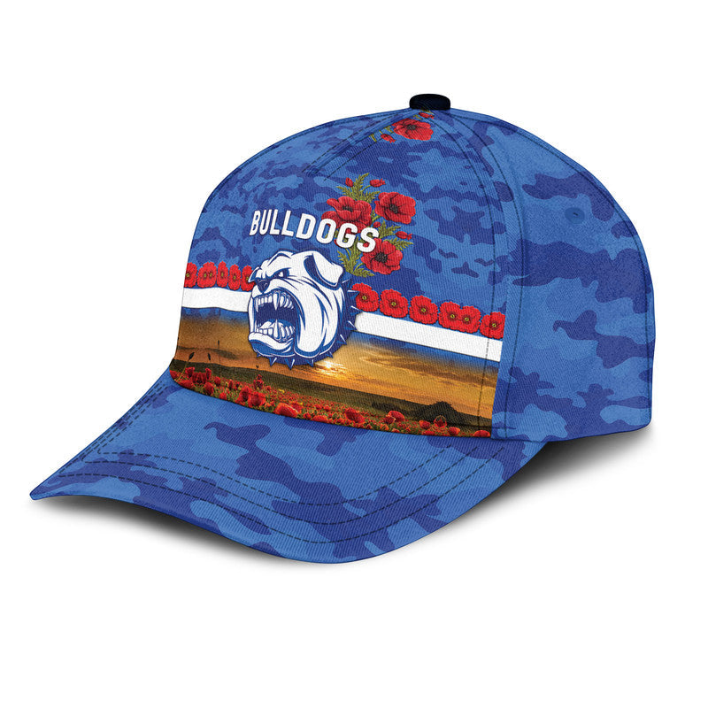 (Custom Personalised) Western Bulldogs ANZAC AFL Classic Cap Poppy Vibes - Vibe Hoodie Shop