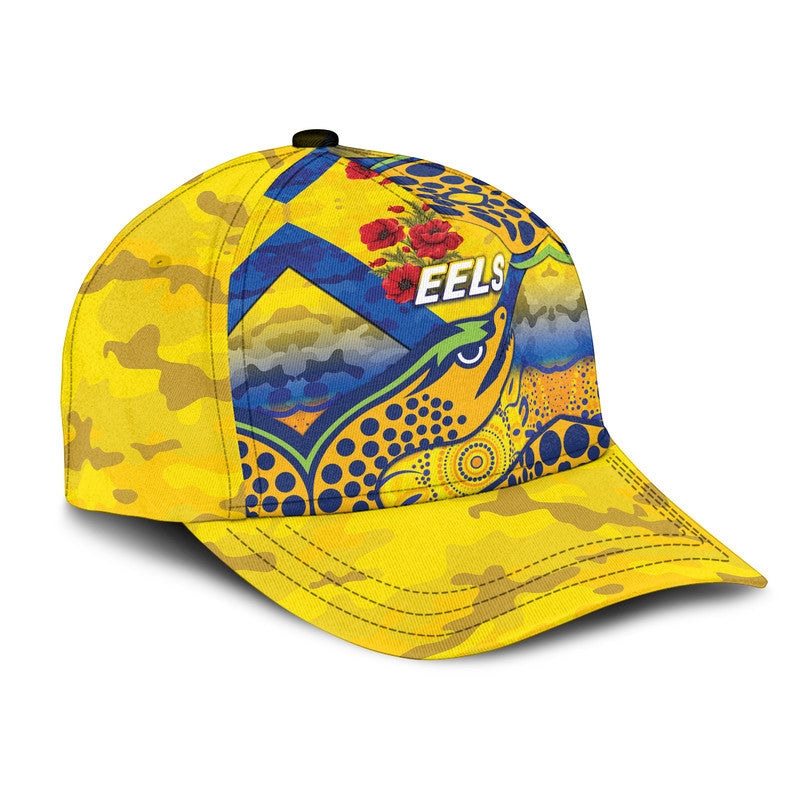 (Custom Personalised) Parramatta Eels ANZAC 2022 NRL Classic Cap Indigenous Vibes - Gold - Vibe Hoodie Shop