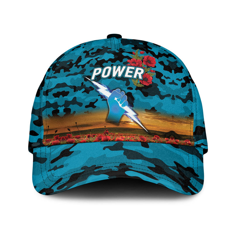 Port Adelaide Power ANZAC AFL Classic Cap Poppy Vibes - Vibe Hoodie Shop