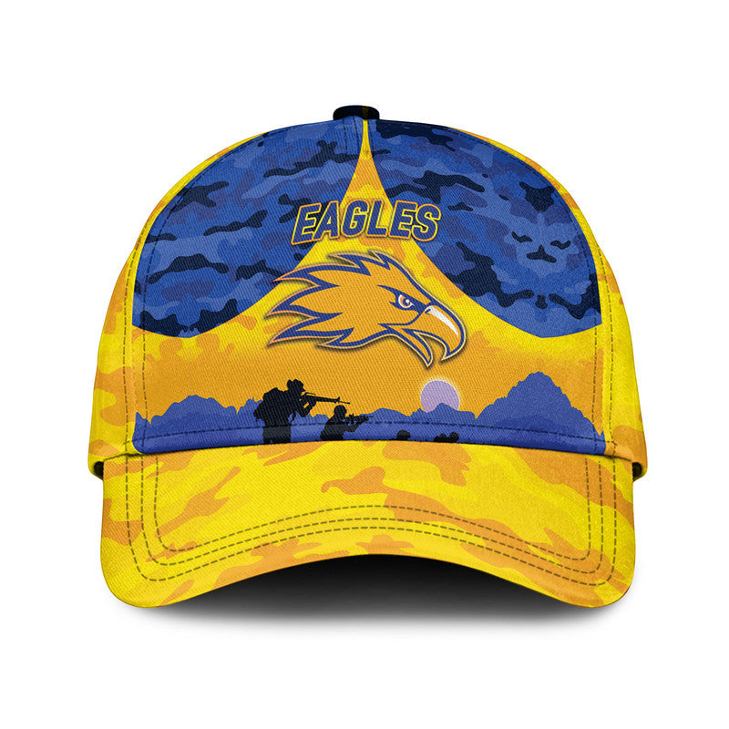 West Coast Eagles ANZAC AFL Classic Cap Simple Style - Gold - Vibe Hoodie Shop