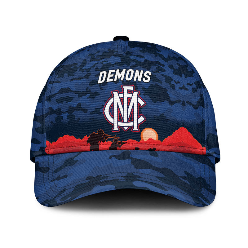 (Custom Personalised) Melbourne Demons ANZAC AFL Classic Cap Simple Style - Vibe Hoodie Shop