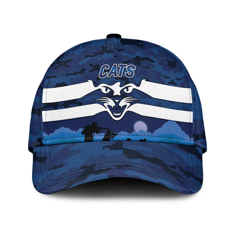 (Custom Personalised) Geelong Cats ANZAC AFL Classic Cap Simple Style - Vibe Hoodie Shop