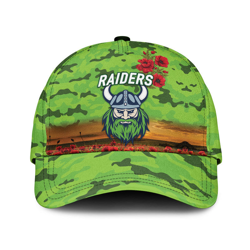 (Custom Personalised) Canberra Raiders ANZAC 2022 NRL Classic Cap Poppy Flowers Vibes - Vibe Hoodie Shop