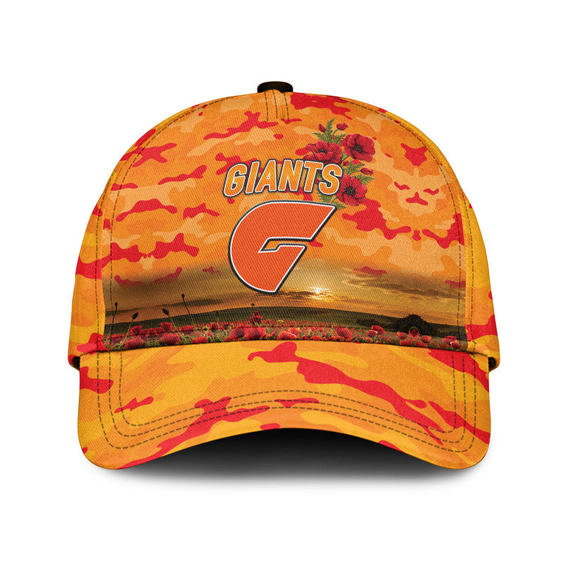 (Custom Personalised) Greater Western Sydney Giants ANZAC AFL Classic Cap Poppy Vibes - Vibe Hoodie Shop