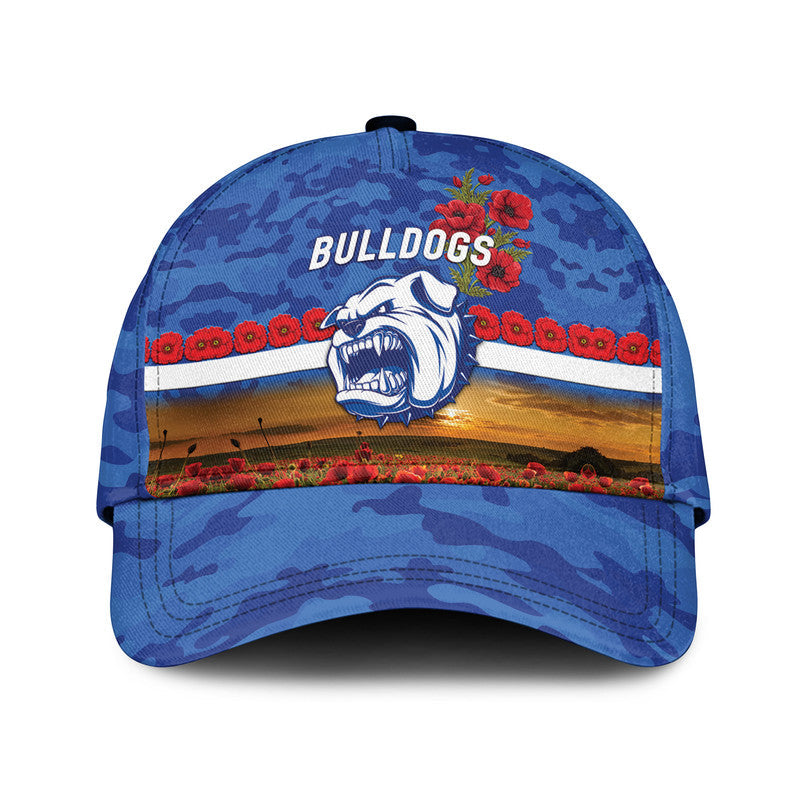 (Custom Personalised) Western Bulldogs ANZAC AFL Classic Cap Poppy Vibes - Vibe Hoodie Shop