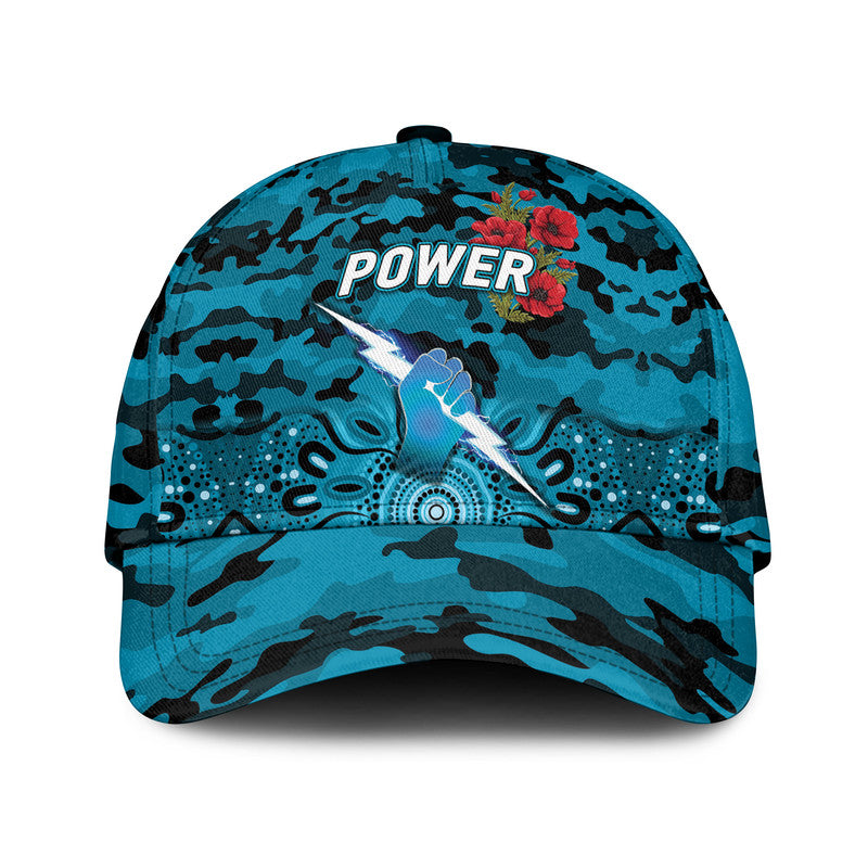 (Custom Personalised) Port Adelaide Power ANZAC AFL Classic Cap Indigenous Vibes - Vibe Hoodie Shop