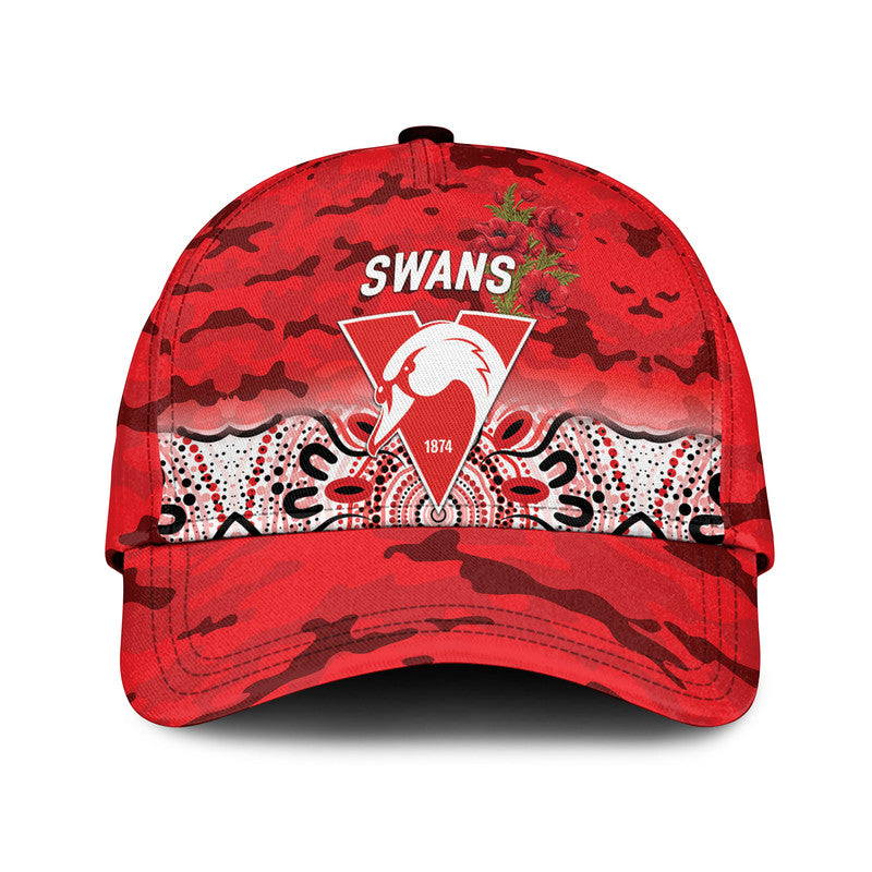 (Custom Personalised) Sydney Swans ANZAC AFL Classic Cap Indigenous Vibes - Vibe Hoodie Shop